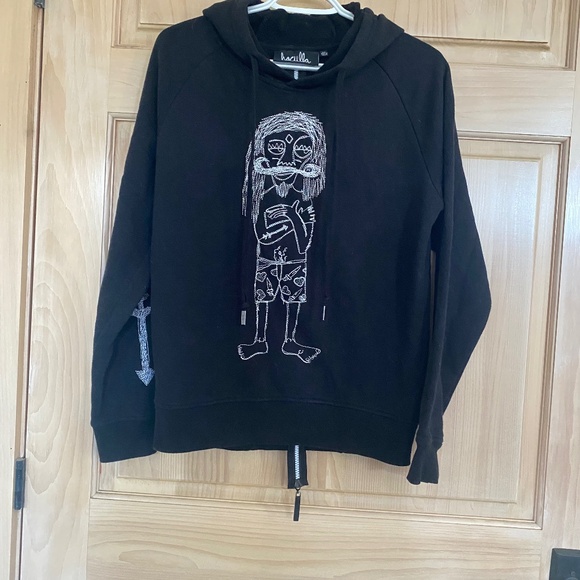 Men’s HACULLA hooded black sweatshirt. Men’s XXS. Like New Condition. No issues - Picture 1 of 9